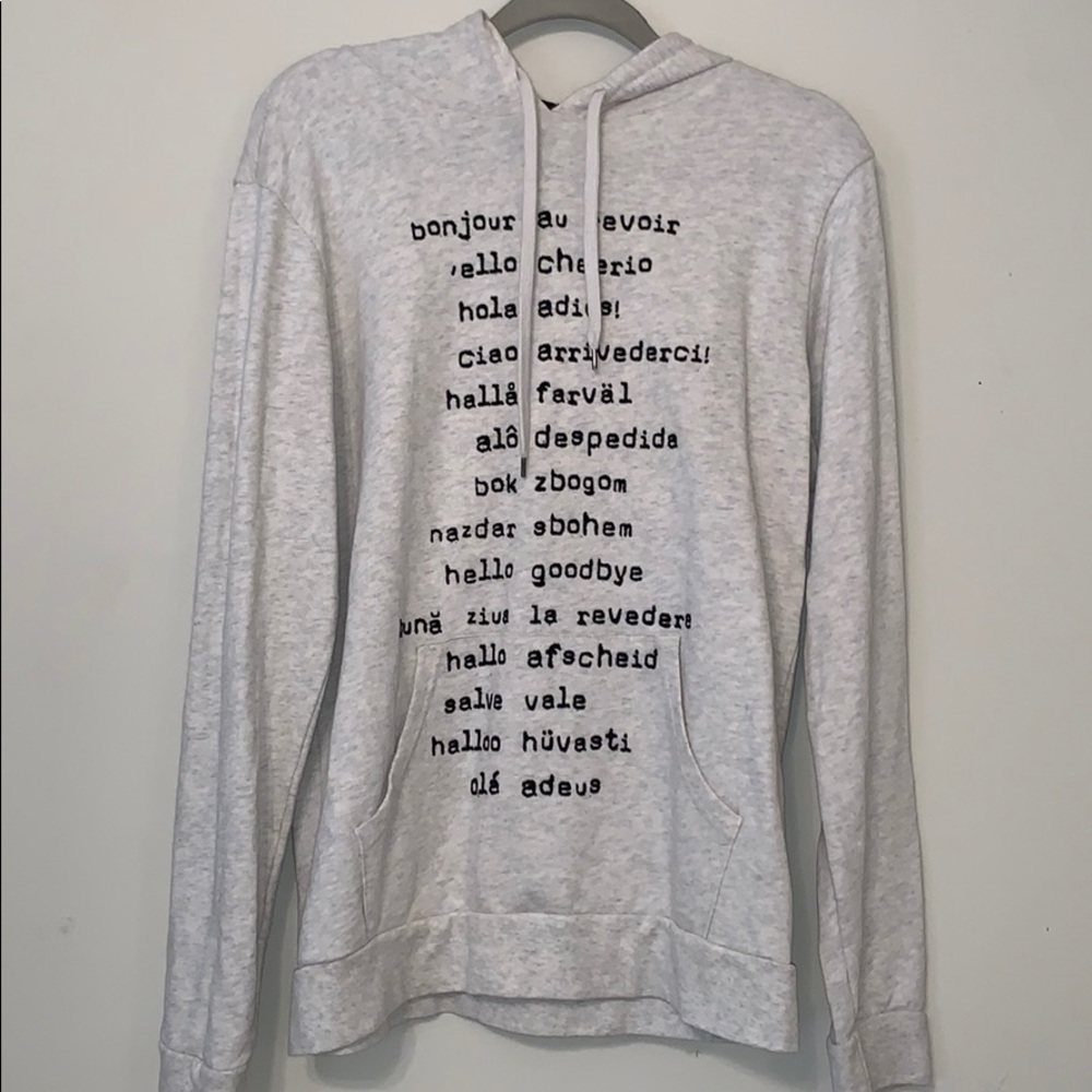 Multilingual “Hello Goodbye” Sweatshirt Hoodie